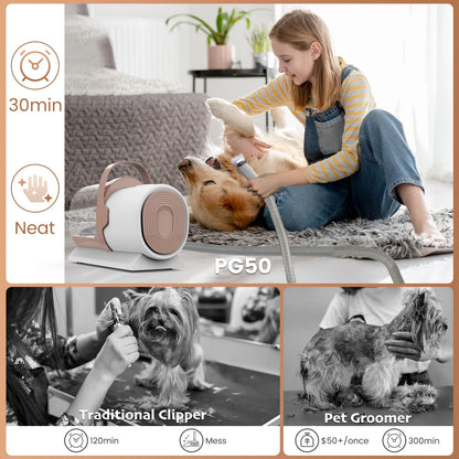 GTG x AIRROBO 5-in-1 Pet Grooming Vacuum – 11,000 Pa Suction, 2.5 L Dust Cup, Brush & Clipper Kit