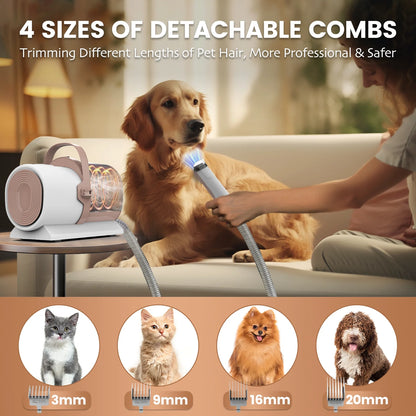 GTG x AIRROBO 5-in-1 Pet Grooming Vacuum – 11,000 Pa Suction, 2.5 L Dust Cup, Brush & Clipper Kit